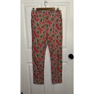 Jean-Pierre Klifa Women’s Pull On High Waisted Pants Palm Print Pink Size L